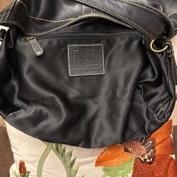 Y2K COACH ERGO LEATHER BRASS 10740 NATURAL COWHIDE 2007 TASSEL RING STUD VGUC - Picture 12 of 14